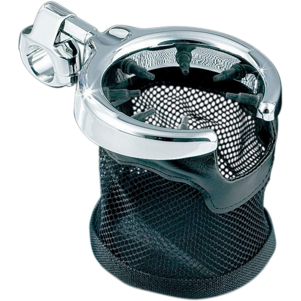 Kuryakyn 1422 Motorcycle Handlebar Accessory: Drink/Cup Holder With Mesh Basket, Universal Fit For Motorcycles With 1" Diameter Bars, Chrome 182682119420