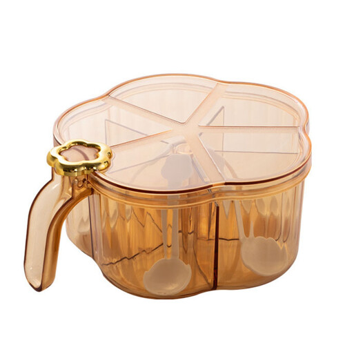 Large Transparent 5-Compartment Spice Box with Handle, 16.4cm 2