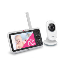 VTech VM350 Vigilabebés, Pantalla de 5", Alcance de 1000ft, Visión Nocturna, Comunicación Bidireccional