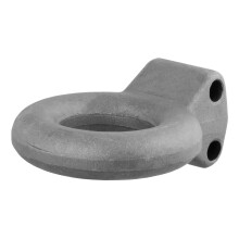 CURT 48600 Raw Steel Pintle Hitch Lunette Ring 3-Inch ID, 12,000 lbs, Channel Mount Required, Gray
