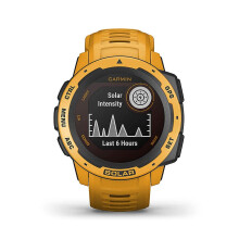 Garmin Instinct Solar, Reloj inteligente solar resistente para exteriores, aplicaciones deportivas y salud, Amarillo Sol (Renovado)