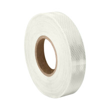 3M 3430 White Micro Prismatic Sheeting Reflective Tape - 1.5 in. X 150 ft. Non Metalized Adhesive Tape Roll. Safety Tape