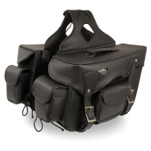 Milwaukee Leather SH66602 Zip-Off Dobbel Lomme PVC Motorcykel Saddle Bags - One Størrelse