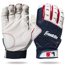 Gants de Batte Franklin Sports MLB - Gants 2nd Skinz Jeunesse - Baseball + Softball - Pair Blanc/Marine XS
