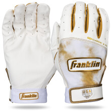 Franklin Sports Kvinnors Softball Slaghandskar - Classic X Fastpitch + Slowpitch - Ungdomspar - Vit + Guld - Ungdom Liten