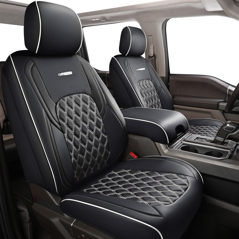 Huidasource F150 Leather Seat Covers Custom Fit For 2015-2024 F150 Supercrew & 2017-2024 F250 F350 F450 Super Duty Crew Cab Xl Xlt Lariat King Ranch P 768904079309