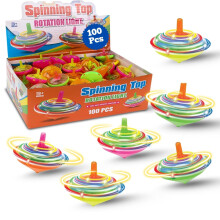 100 Stk LED Lysende Mini Spinning Tops med Gyroskop - Kids Sjov Partypakker Multifarvet