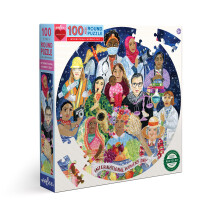 eeBoo: Internationaler Frauentag 100-teiliger runder Puzzle, perfekt für kleine Hände