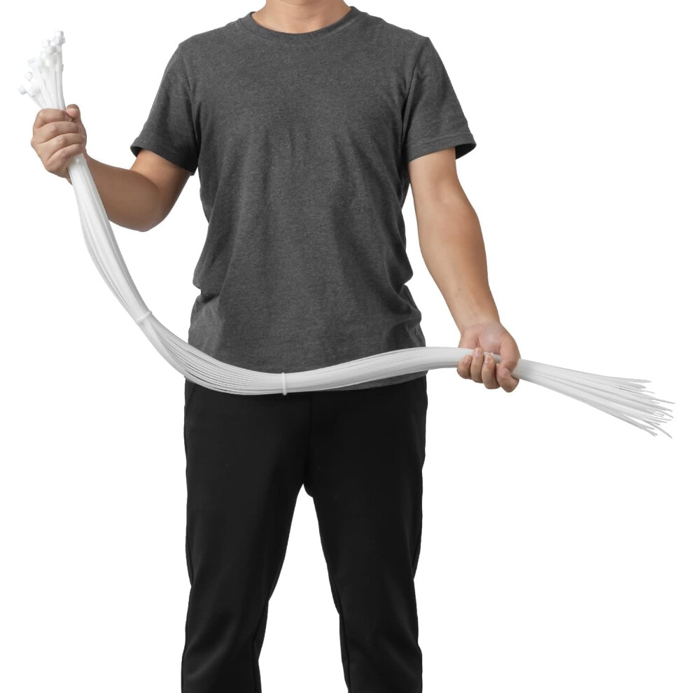 Armpow 34 Inch White Zip Ties Heavy Duty 40 Pcs, 250Lbs Ultra Exclusive Strong Plastic Wire Ties, Large Cable Ties Extra Long Tie Wraps, Indoor And O 5005973713723