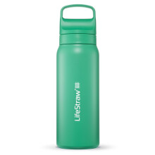 LifeStraw Go Series - Insulated Stainless Steel Water Filter Bottle for Travel and Everyday Use, Removes Bacteria, Parasites and Microplastics, Improv