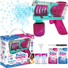 PoppinColorz Cozmic Lysende Farve Bobler Blaster med 1 Pink, 1 Blå og 2 Klare Bobleopløsninger