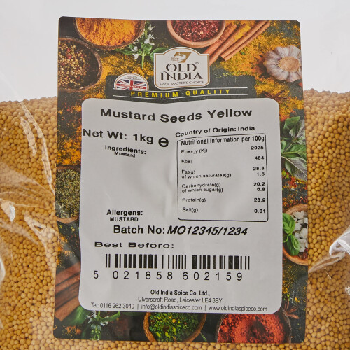 Old India Mustard Seeds Yellow 1kg 1