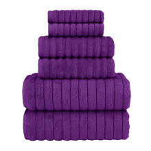 Elegante Comfort 100% Turkse Katoenen Ribbed Luxe Badhanddoeken 6-Delige Set, Premium Gevoel - Sneldrogend, Hoog Absorberend