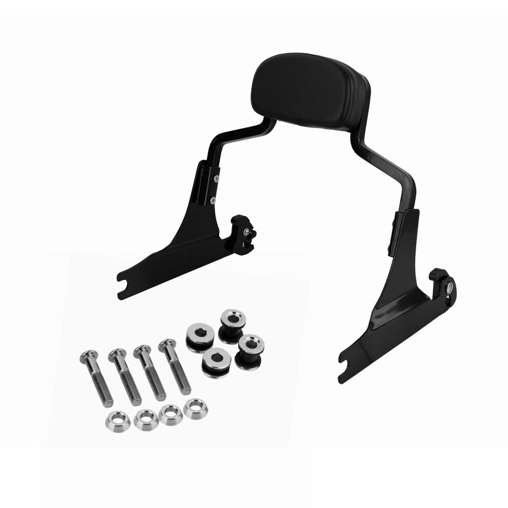 Detachable Hardware Backrest Sissy Bar Upright Passenger Backrest Pad With Docking Kit For Harley Breakout 2013-2017 Fxsb, Fxse,Fxsbse(Gloss ) Black 791571040112