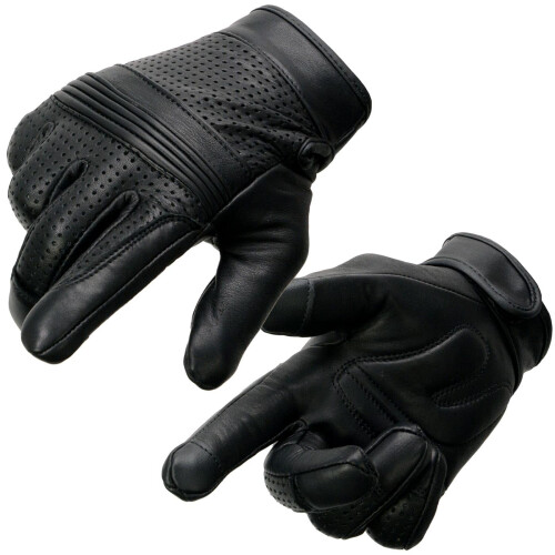 Milwaukee Leather MG7516 Mænds Sorte Læder I - Touchscreen Venlige Handsker W/Flex Knuckles - 4X-Large