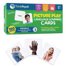 ThinkPsych Flashcards - 150 Kropdele, Følelser & Verber - Billeder til Tale Terapi & Autismelæring