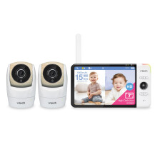 VTech VM919-2HD Monitor para Bebés, Pantalla de 7" 720p, 2 Cámaras, Visión Panorámica 360