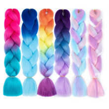 AFNOTE Flecht Haar, 24 Zoll 6 Packs Bunte Flecht Haarverlängerungen für Frauen Mädchen Ombre Synthetisches Jumbo Haar