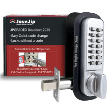 Cerradura Mecánica JOUNJIP - Cerradura de Entrada Sin Llave - Sin Código Necesario al Cerrar - 100% Mecánica con Manija de Pulgar