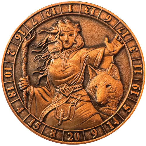 Goliath Mønter - d20 Kvinde Druid Terning Mønt