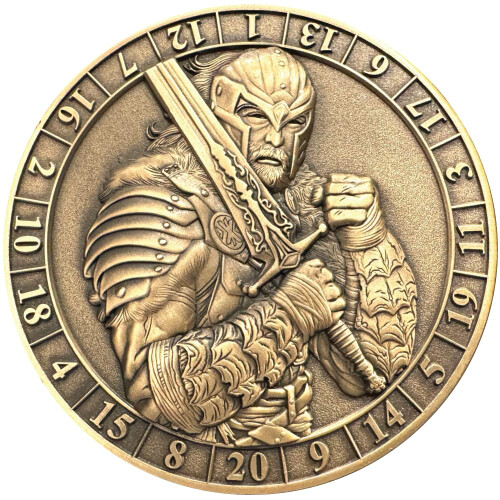 Goliath Coins - d20 Mandig Human Fighter Terningmønt