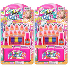 JA-RU Make-up Speelgoed voor Meisjes (2 Schoonheidskits) Oogschaduw Palet, Speel Lipstick, Nagellak, Nep Nagels