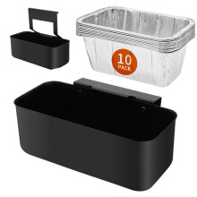 Ziopetru Blackstone Vetbak en Drip Tray Set - Universele Vetvanger voor 17/22/28/36" Griddles - Inclusief 10 Folie Liner