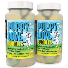 Atomic Bubbles: Puppy Love Bubbles - Pumpkin Scented 2 Pack - 4oz Flask, Dog Toy, Pet Safe, Non-Toxic