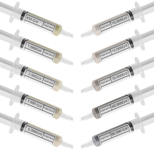 Angerstone 40% Diamant Poleringskompound Kit med 10 Lapping Compound 80.000 til 450 Grit