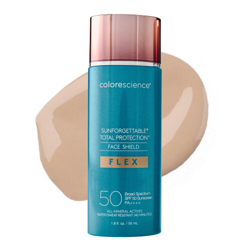 Colorescience Total Protection Face Shield Flex SPF 50, Zink Oxid Formulering, Lys, 1.8 fl. oz.