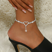 Bracelet de cheville sexy en forme de cœur pour femme, élégant et élégant |Bijoux de pied en forme de cœur en cuivre