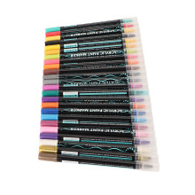 Set di Penne Con 2 Punta, in Acrilico, 24 Colori, Resistente all’Acqua, Senza Odore