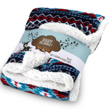 Ultra Zachte Sherpa Fleece Knuffel Dekentje voor Kinderen, Omkeerbaar met Azteekse Prints, Wasbaar, Groot Formaat, Kraamcadeau