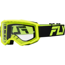Fly Racing 2024 Erwachsen Focus Goggle Schwarz/Hi-Vis Gelb Mit Klarem Glas; 37-51150