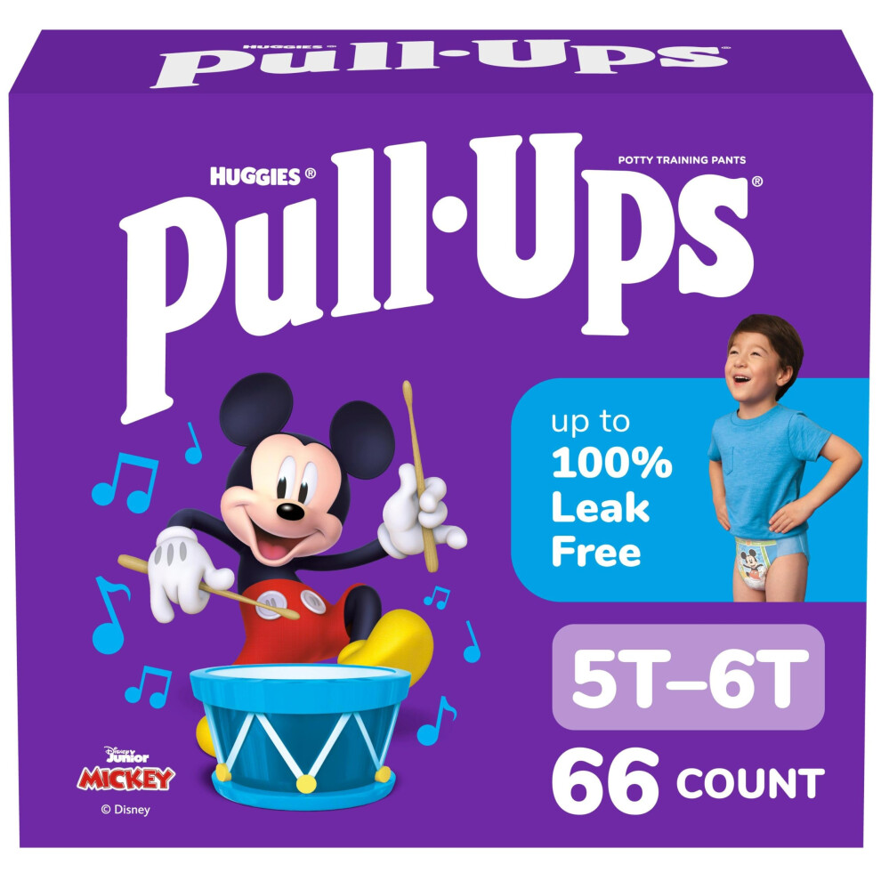 Boys' Potty Training Pants, Size 5T-6T Training Underwear (46-60 Lbs), 66 Count Pull-Ups
