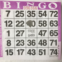 Pushout Bingo Kort (500 stk) - Vælg Farve Nedenfor (Lilla)