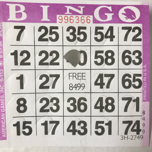 Push-Out Bingo Karten (500 Stück) - Farbe Auswählen (Lila)