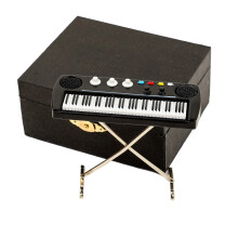 Dselvgvu Miniatuur Elektronisch Orgeltje met Koffer Mini Muziekinstrument Elektrische Toetsenbord Replica