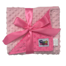 Omkeerbare Unisex Kinderen Zachte Babydeken Minky Dot - (Roze/Heet Roze)