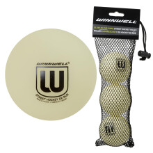 Winnwell Sports Street Hockey Balls - Indoor & Outdoor Balls with Storage Bag - Hockey Gear Ideal for Field, Road, Or Street Hockey Games - 65mm & 50