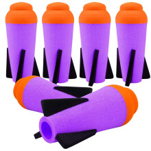 Ruibytree 6 Packs Mega Missile Nachfüllung für Nerf N-Strike Elite, Kompatible Schaumraketen (Lila)