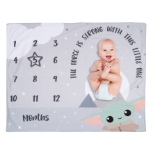 Lambs & Ivy Star Wars Grogu/Baby Yoda Fleece Milestone Blanket