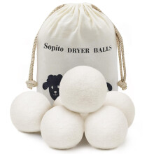 Tumble Dryer Balls, Sopito 6pcs XL Wool Dryer Balls for Laundry to Reduce Drying Time, Wrinkles and Static, Soften Fabric, Reduce Tangle and Make