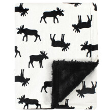 Hudson Baby Unisex Baby Plush Blanket med Fuzzy Kant, Elg, One Size