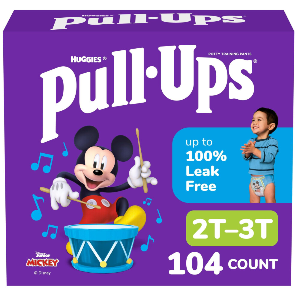 Boys' Potty Training Pants, Size 2T-3T Training Underwear (16-34 Lbs), 104 Count Pull-Ups