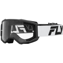 Fly Racing 2024 Erwachsenen Fokus Goggle Weiß/Schwarz Mit Klarem Glas; 37-51158