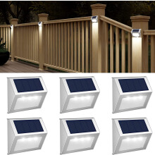 Solar-Zaunleuchten, wasserdichte Solar-Stufenleuchten, Solar-Terrassenleuchten für Gehwege, Pfosten, Garten, Geländer, Mauern, Pools, Treppen,