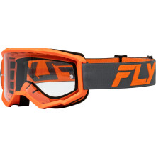 Fly Racing 2024 Erwachsene Focus Goggle Charcoal/Orange mit klarem Glas; 37-51154