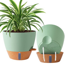 2 Pak 10 Tommer Plantepotter, Plastisk Selvvandende Blomsterpotter med Drænhuller