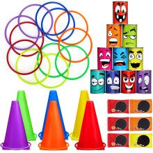 34 Pcs Set Giochi di Carnevale per Bambini e Famiglia, Anelli per Lancio, Giocattoli da Giardino